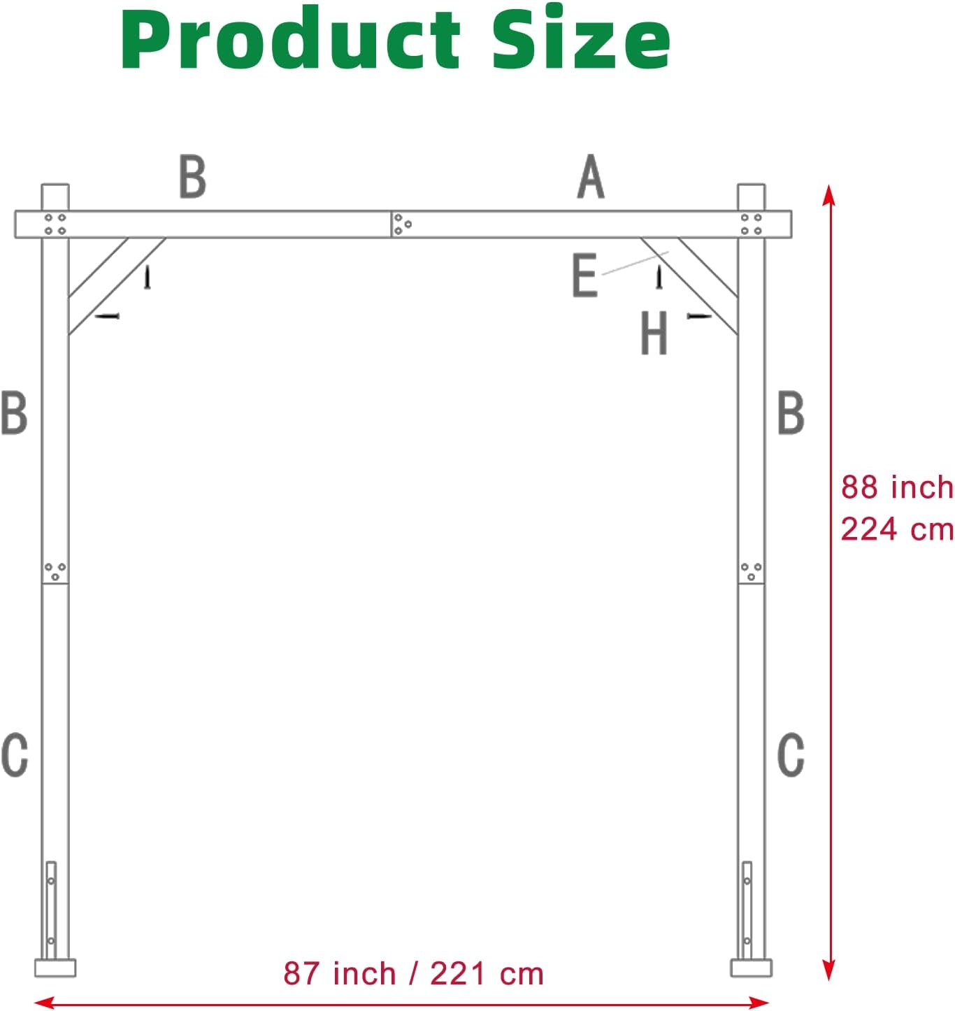 7.3FT Wooden Wedding Arch Stand Square Wood Arch Wedding Arbor for Ceremony Party Proposal Scene Garden