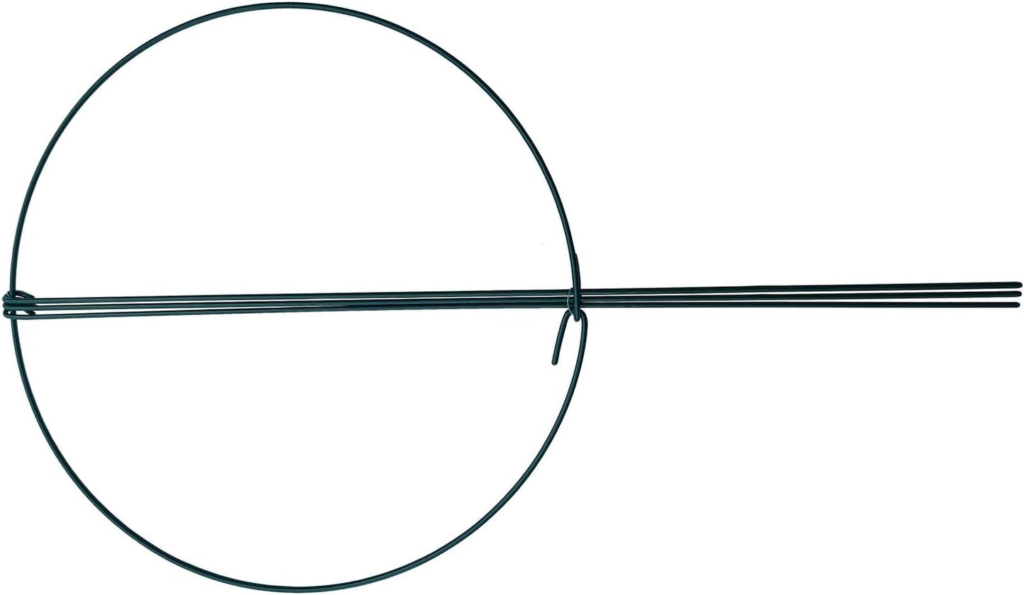 14" Wide x 24" High Peony Cage Rings Garden Plant Support Brace, Pack of 10 Round Metal Plant Stakes Rings, Strong Large Garden Supports for Flowers, Peonies, Rose, Lily