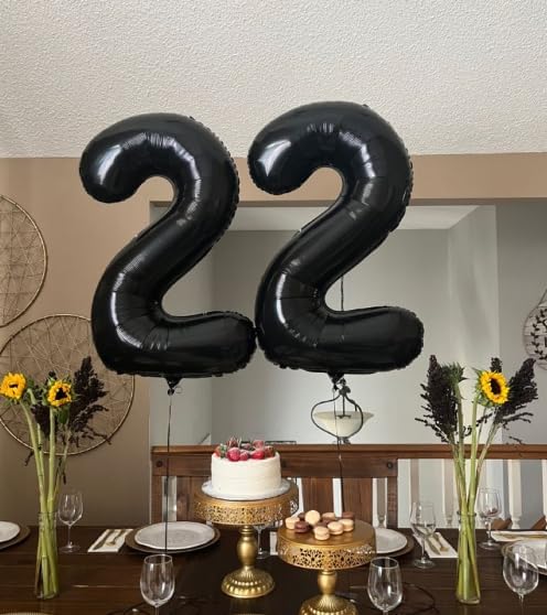 Black Number 12 Balloon, 40 Inch, Birthday Party Decorations, Anniversary & Graduation Supplies
