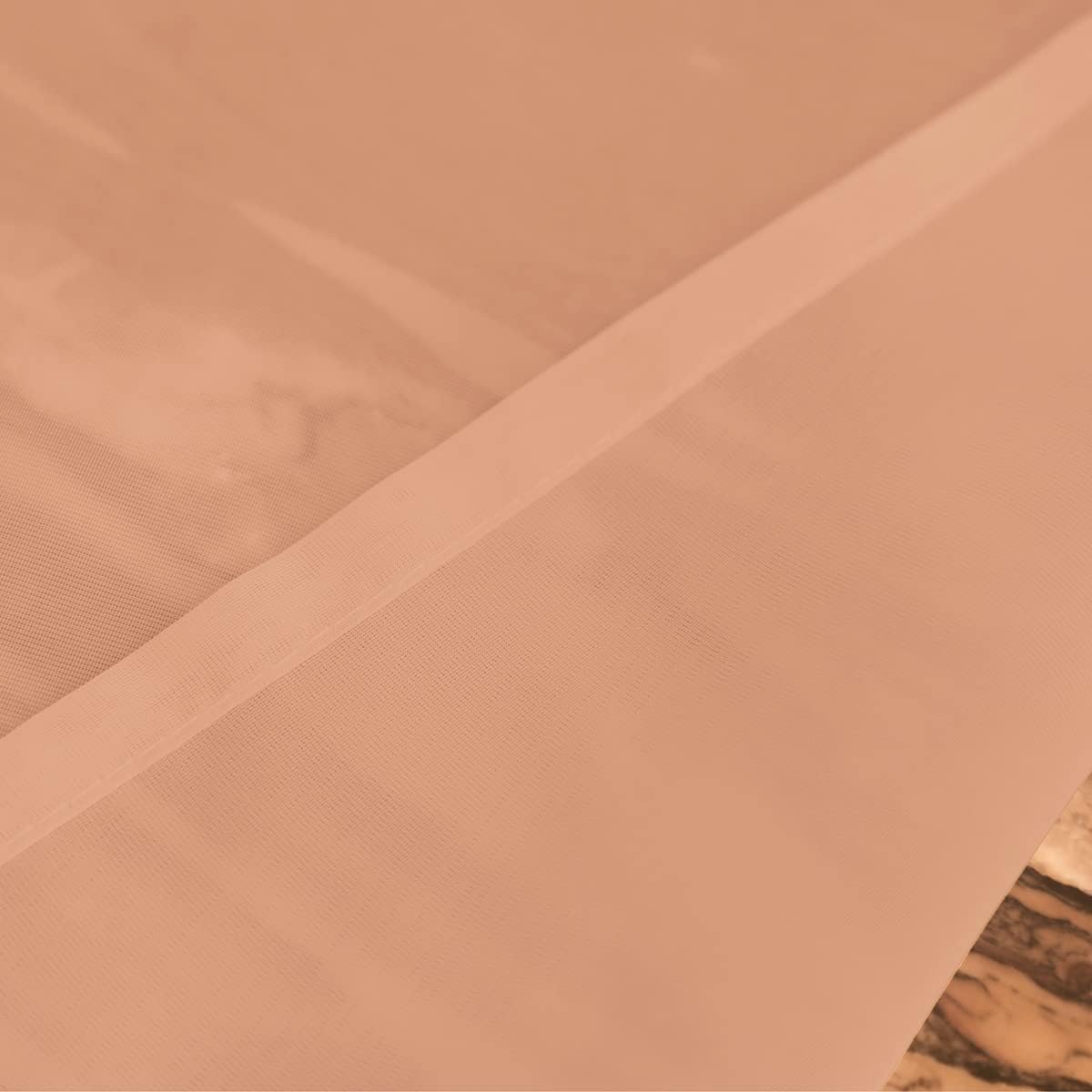 Window Brown Sheer Curtains 72 Inches Long 2 Panels Sheer Curtain Basic Rod Pocket Panel for Bedroom Children Living Room Yard Kitchen (Brown, 52" W x 72" L | 2 pcs)