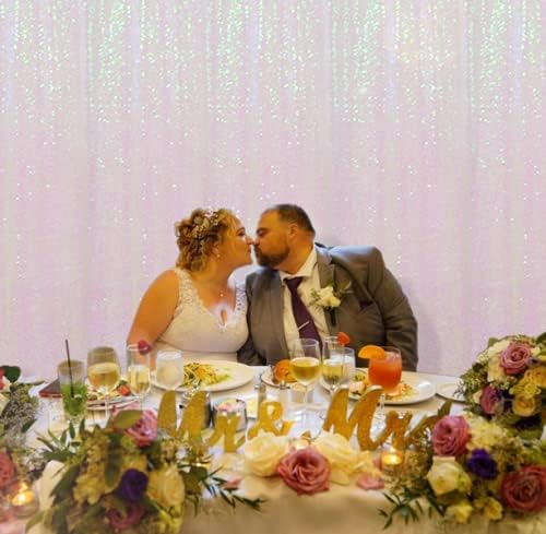 Poise3EHome 6FT x 6FT Iridescent Sequin Photography Backdrop Curtain for Party Decoration