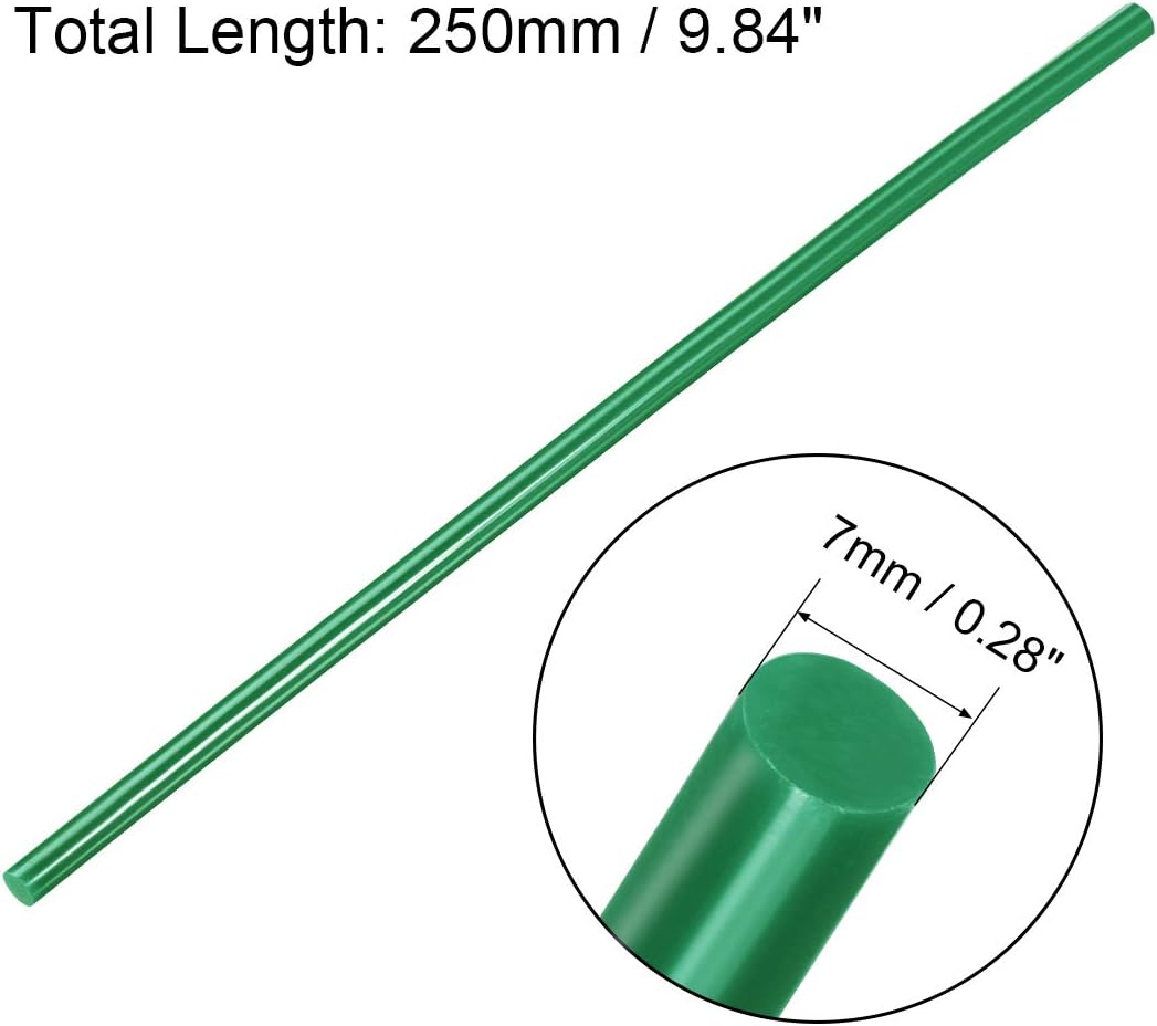 uxcell 20pcs Hot Glue Sticks for Glue Gun 7mm/0.28-inch x 10-inch Mini Hot Melt Adhesive Glue Stick Dark Green