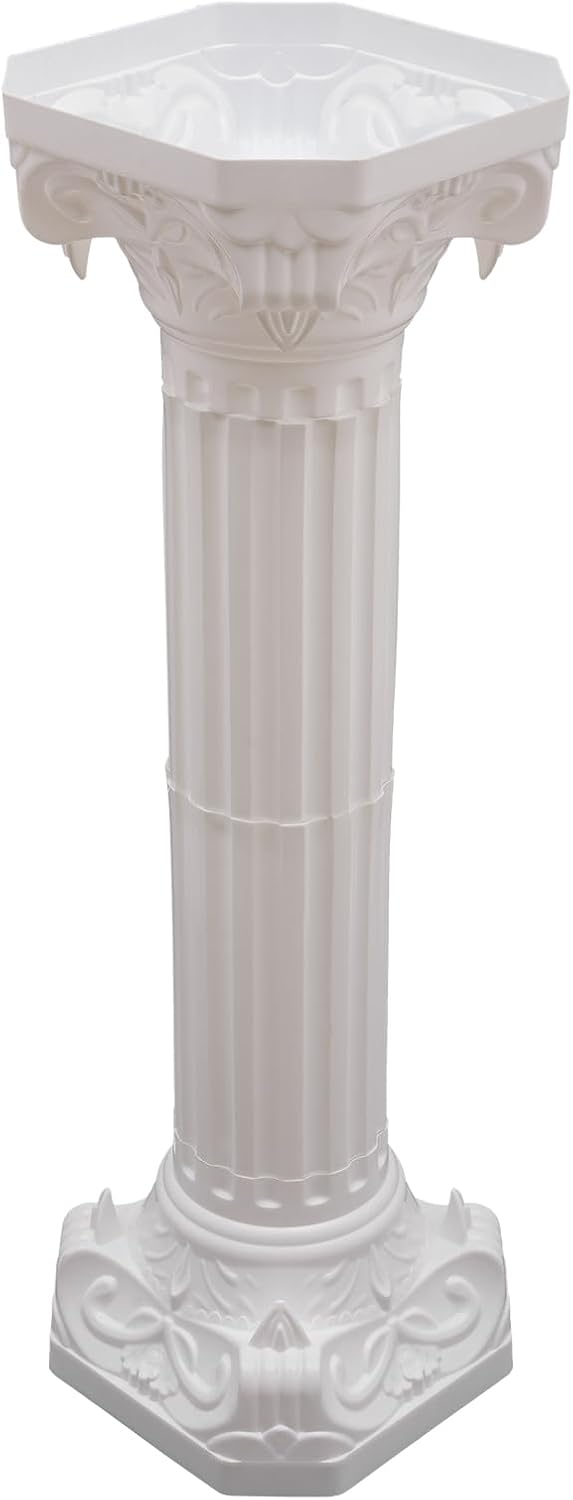 Roman Pillars Decoration Party Flower Pot Columns Set 2Pcs Decor Pedstal Stand 34.65in Flower Floral Wedding Party Event Road Decorative Columns (34.65in 2Pcs Style3)