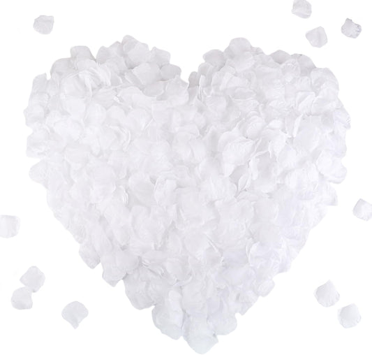 CODE FLORIST 1500 PCS White Silk Rose Petals for Valentine's Day,Romantic Night,Wedding,Proposal Anniversary Flower Decorations(Separated,Scented)