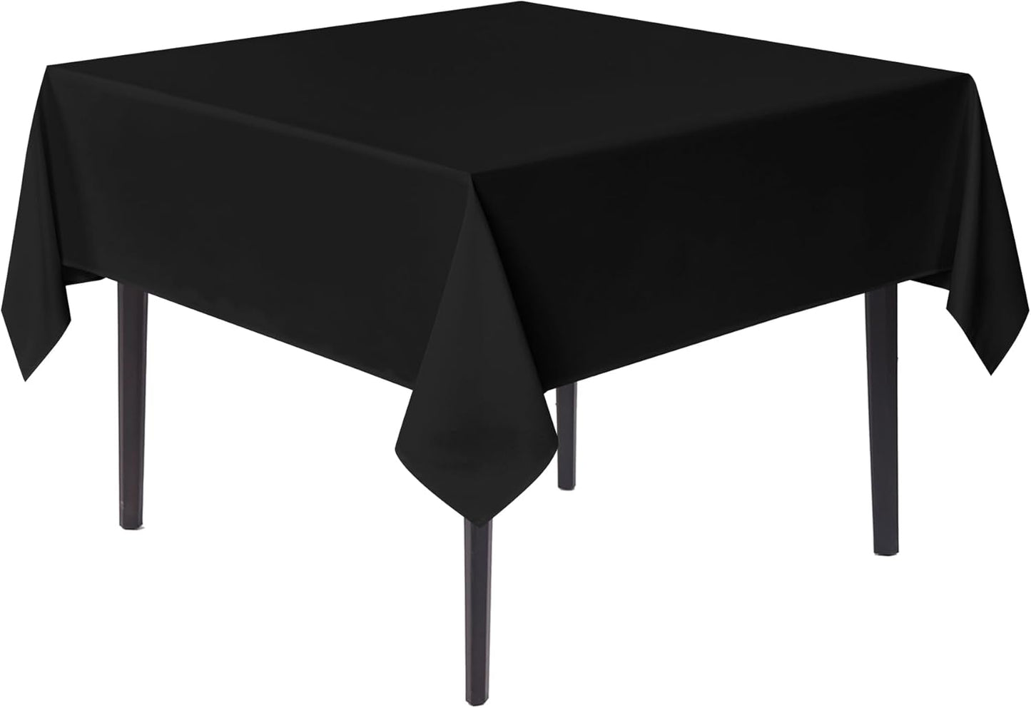 sancua Black Square Tablecloths 60x60 Inch - Fabric Table Cloth for Square or Round Tables, Washable Polyester Table Cover for Dinner, Holiday Party, Decorative Display Tables
