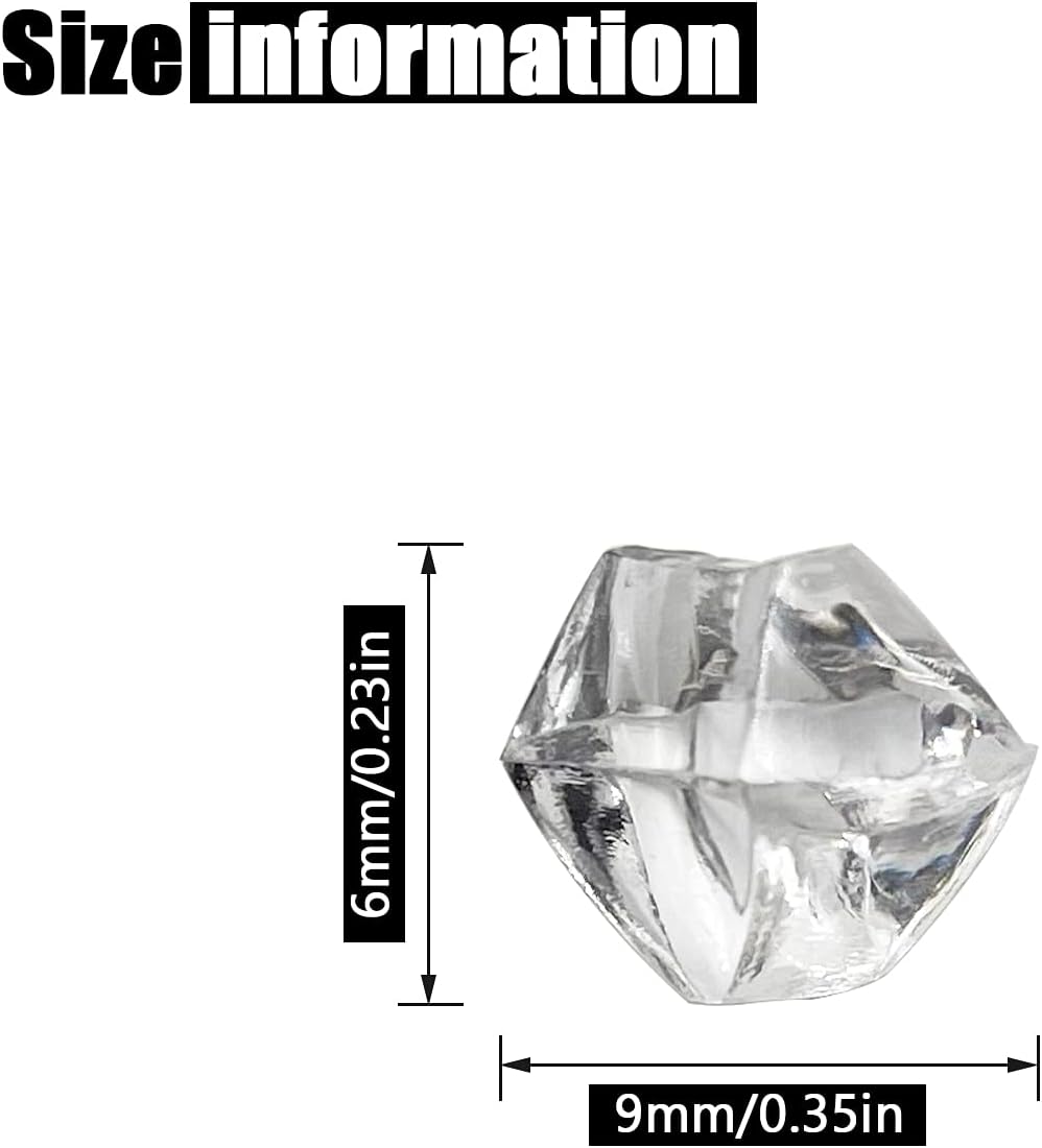 Reusable Fake Ice Cubes 2500 pcs 6 x 9 mm for Rock Crystals Treasure Gems for Table Scatters, Vase Fillers, Wedding Photography Props Vase Fillers