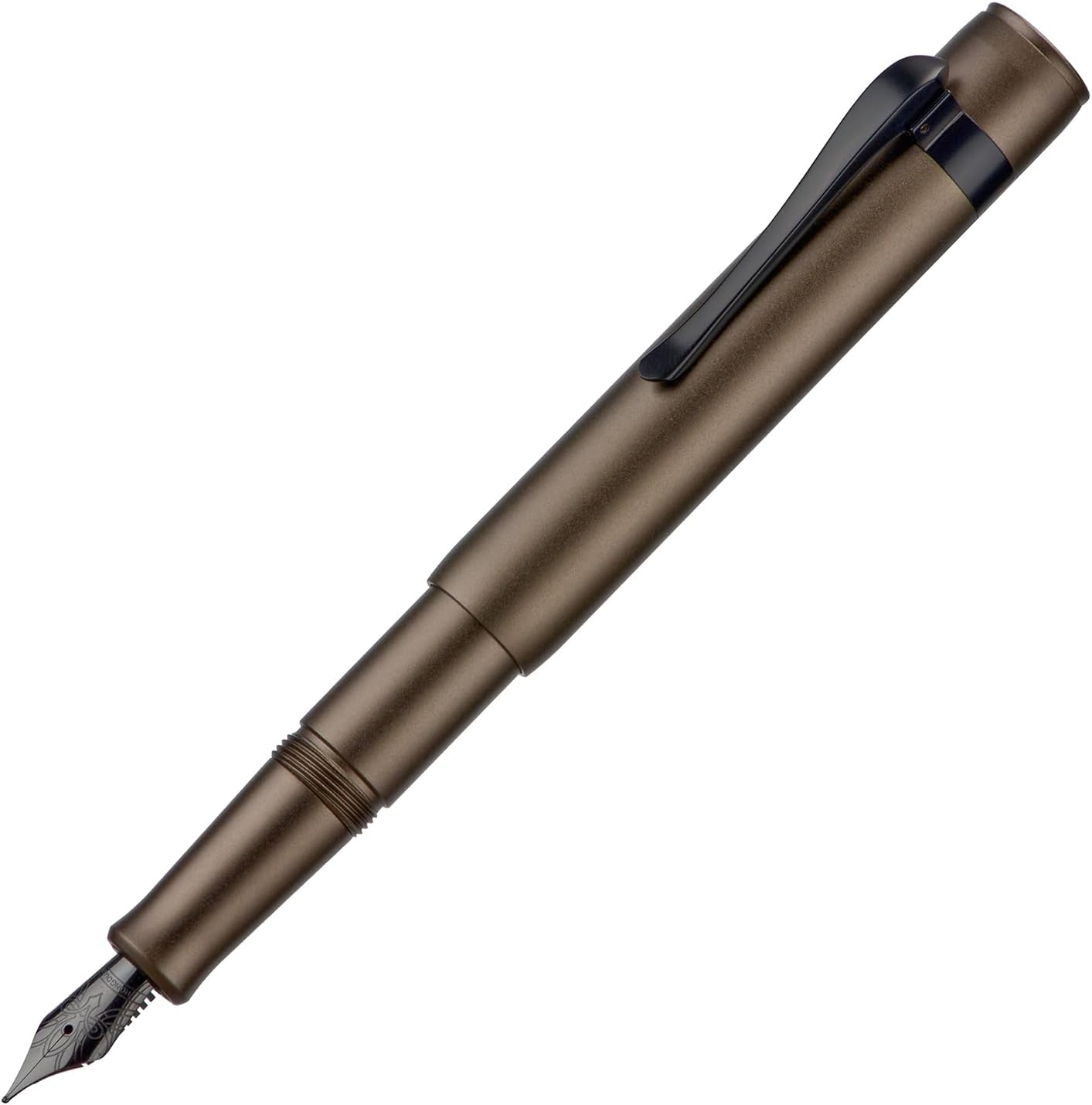 Hongdian M2 Black Forest Mini Fountain Pen, Fine Soft Nib & Sleek Shape Aluminium Short Pocket Travel Pen (Caramel Brown)