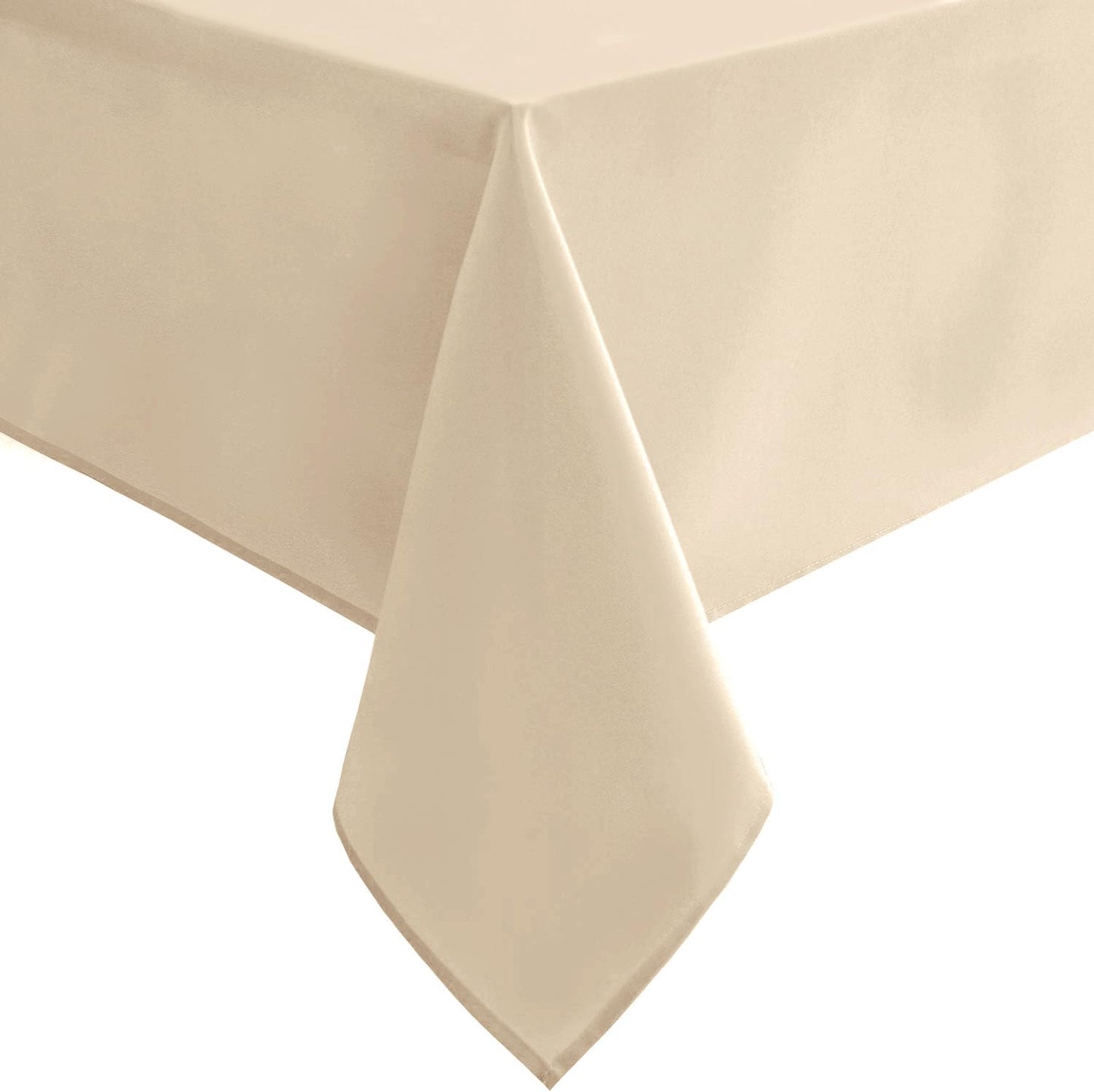 Hiasan Waterproof Tablecloth Rectangle - Washable Fabric Table Cloth for Dining Room Kitchen Birthday Party and Outdoor Use, Beige, 70 x 90 Inch