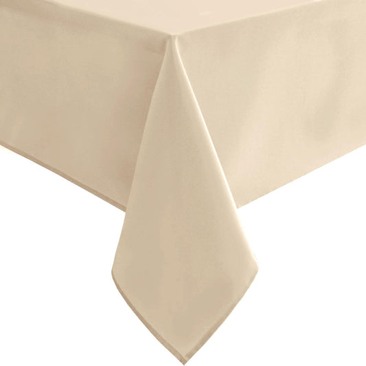 Hiasan Waterproof Tablecloth Rectangle - Washable Fabric Table Cloth for Dining Room Kitchen Birthday Party and Outdoor Use, Beige, 70 x 108 Inch