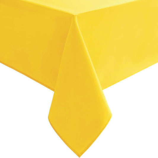 Hiasan Waterproof Tablecloth Rectangle - Washable Fabric Table Cloth for Dining Room Kitchen Birthday Party and Outdoor Use, Yellow, 70 x 120 Inch