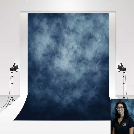 Kate Backdrop 1.5x2.2m/5x7ft Studio Classic Textured Dark Blue Figure Photography Shooting Backdrop Props Character Photography Background for Portraits