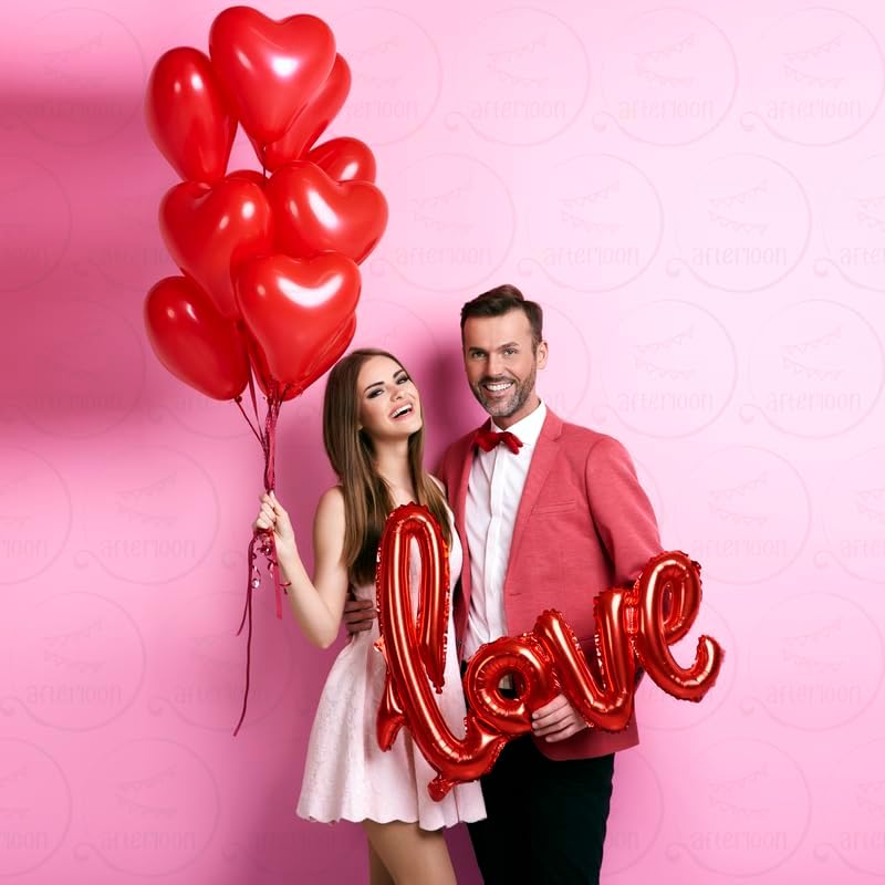 AFTERLOON® Biodegradable Balloons 24 pcs Baby Pink 10 Inch Heart Shaped, Thickened Extra Strong Natural Latex Helium Float, Proposal Marriage Love Baby Shower Gender Reveal Wedding Bridal