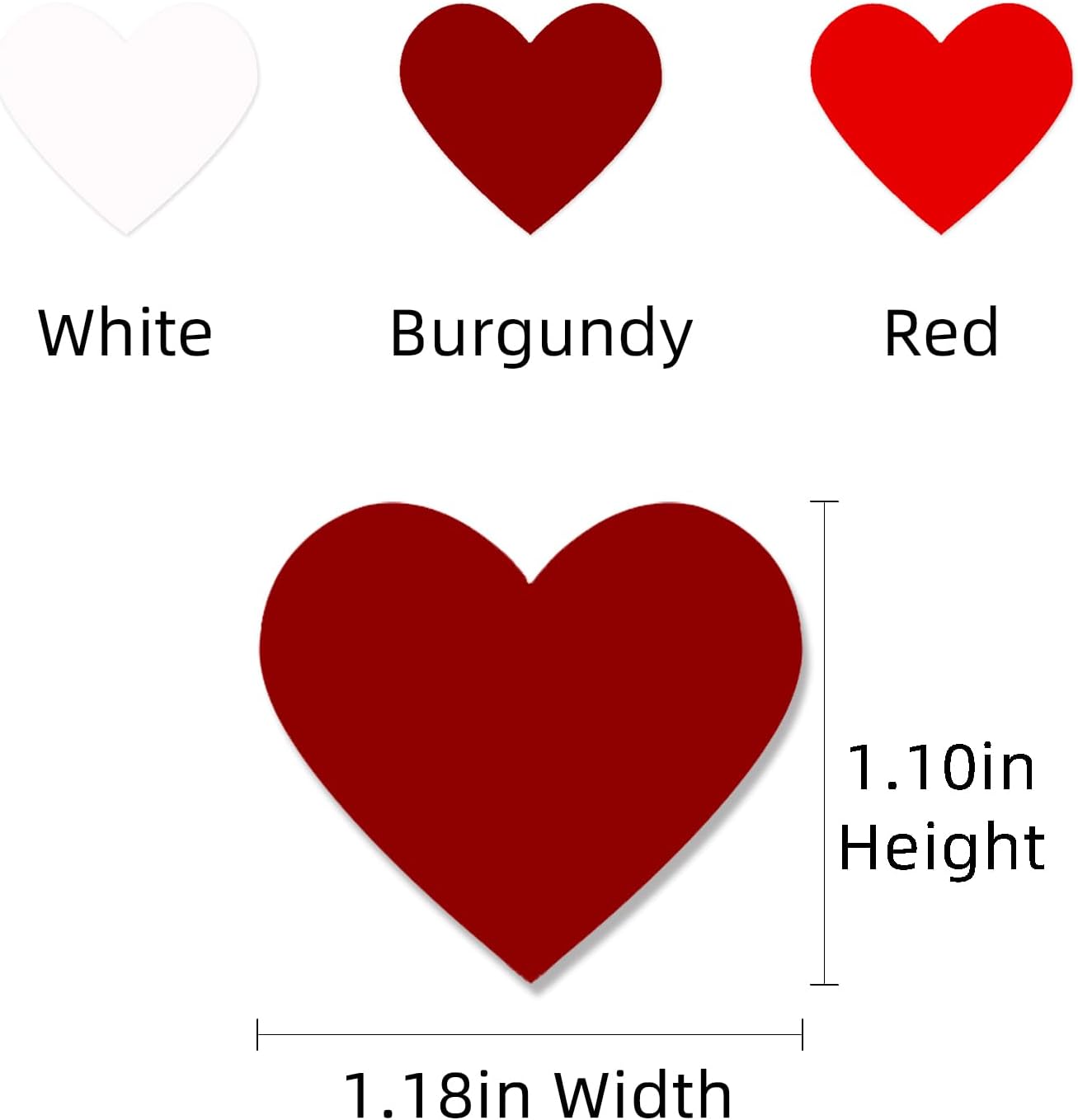 White Red Burgundy Party Decorations - 300Pcs Paper Heart Confetti Engagement Mother's Day Wedding Anniversary Romantic Bridal Shower Birthday Party Valentine Galentines Day Table Decor HongTongTong