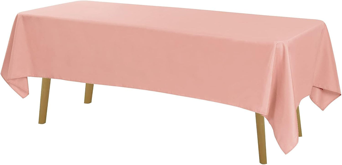 Rectangle Tablecloth 60x120 inch Washable Polyester Fabric Table Cloth for Wedding Party Dining Banquet Decoration（60x120, Dusty Pink）
