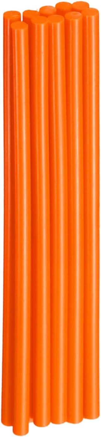 HARFINGTON 10pcs Hot Glue Sticks 0.28" Dia x 7.87" Long EVA Mini Hot Melt Adhesive Glue Stick for Hot Melt Gun Wood Plastic Glass Flowers Fabrics Foam, Orange