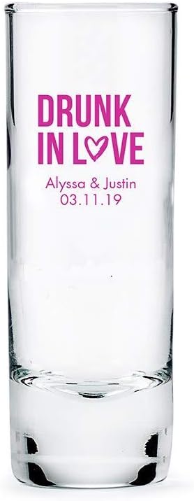 WEDDINGSTAR Personalized 2.5oz Tall Shot Glass Customizable Full Color Print - 180 pack