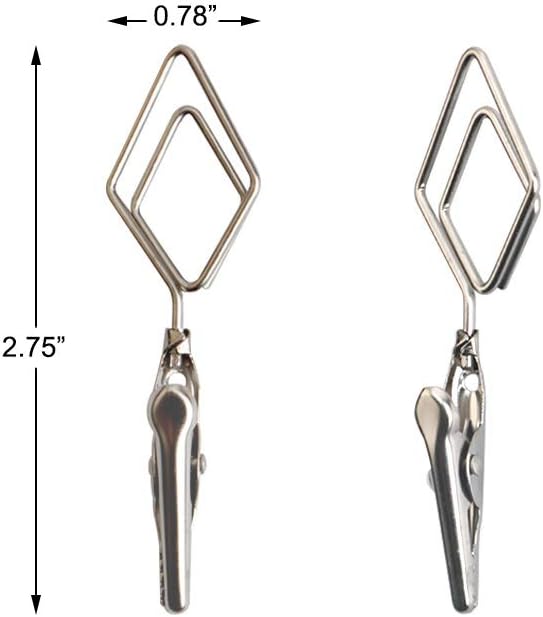 TFu Multi-Purpose Steel Wall Hanging Photo Display Cable Wire Rod with 12 Adjustable Clips for Hanging Photos Notes Postcard and Artworks (Rhombus)