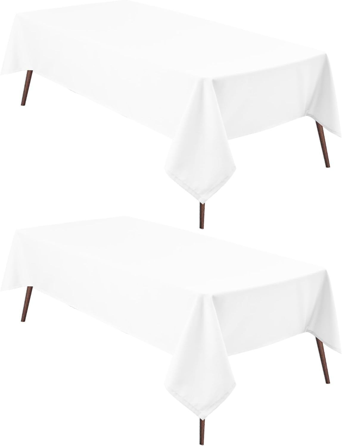 Hiasan 2 Pieces White Square Tablecloth - Waterproof and Spillproof Restaurant Washable Polyester Table Cloth for Dining Room, 40 x 40 Inch