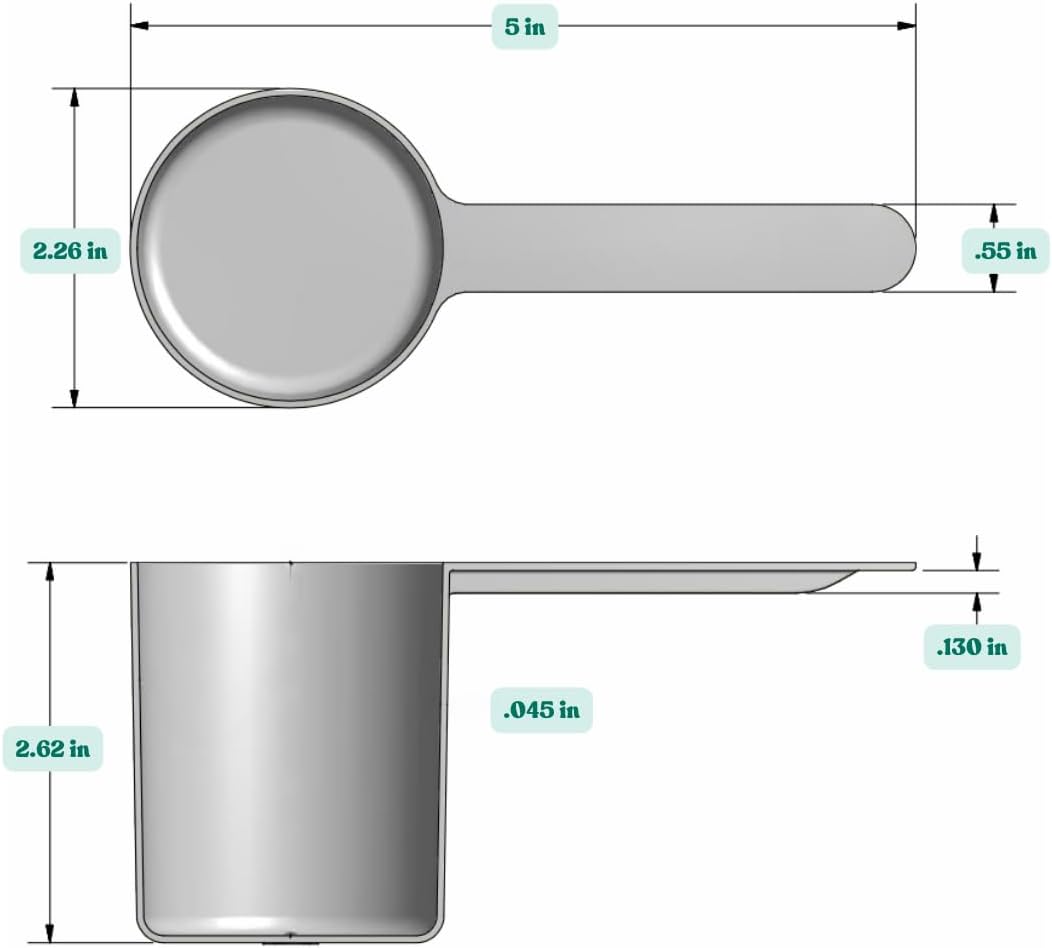 148 mL (148 CC | 5 Oz.) Long Handle Scoop for Measuring Coffee, Pet Food, Grains, Protein, Spices and Other Dry Goods (Pack of 100)