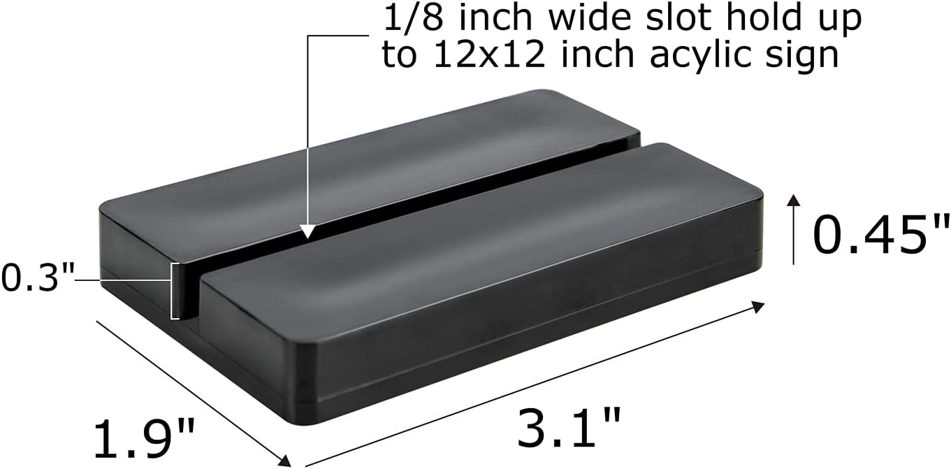Acrylic Sign Stand Card Holder, 10 PCS Place Sign Holders with Card Slot, Stands for Acrylic Signs, Table Numbers Display Stands for Meeting/Menu/Table Numbers (Black)
