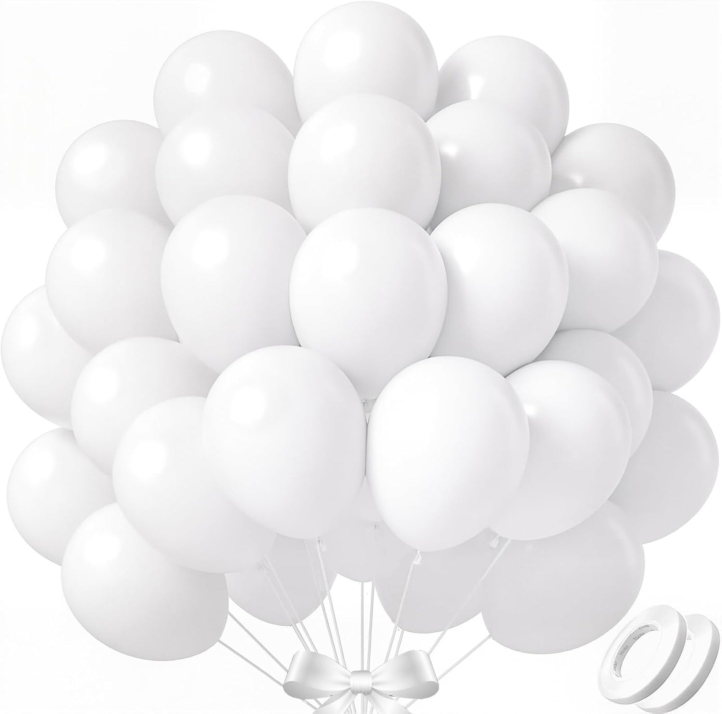 110pcs White Balloons 12 Inch White Latex Balloon Garland Arch Kit for Birthday Baby Shower Wedding Anniversary Graduation Party Decorations