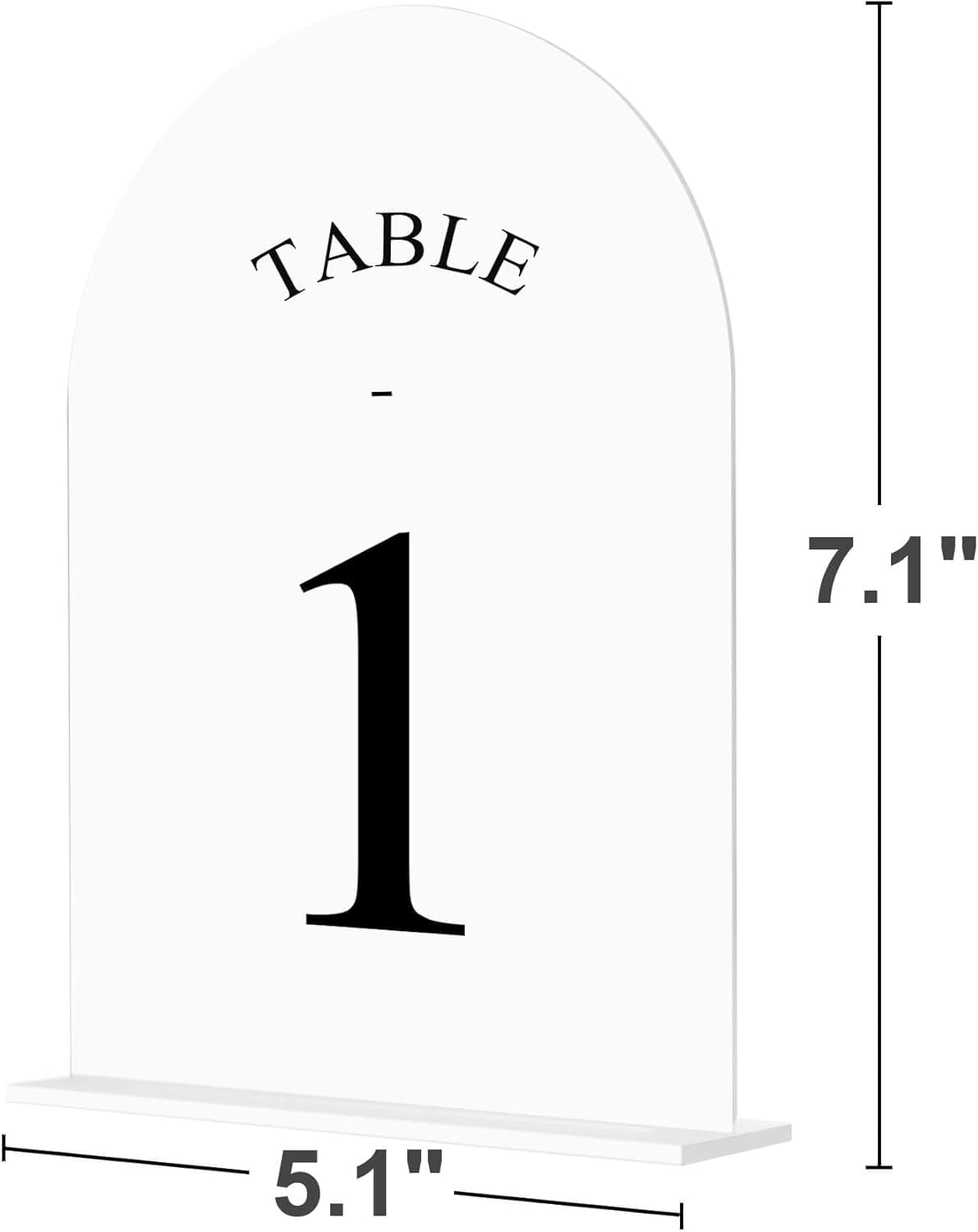 JOYIT Arch Wedding Table Numbers 1-10 with Stands – Double-Sided Printed 5" X 7" Acrylic Signs with White Background and Black Text, Perfect for Wedding Receptions, Parties, Anniversaries, and Events