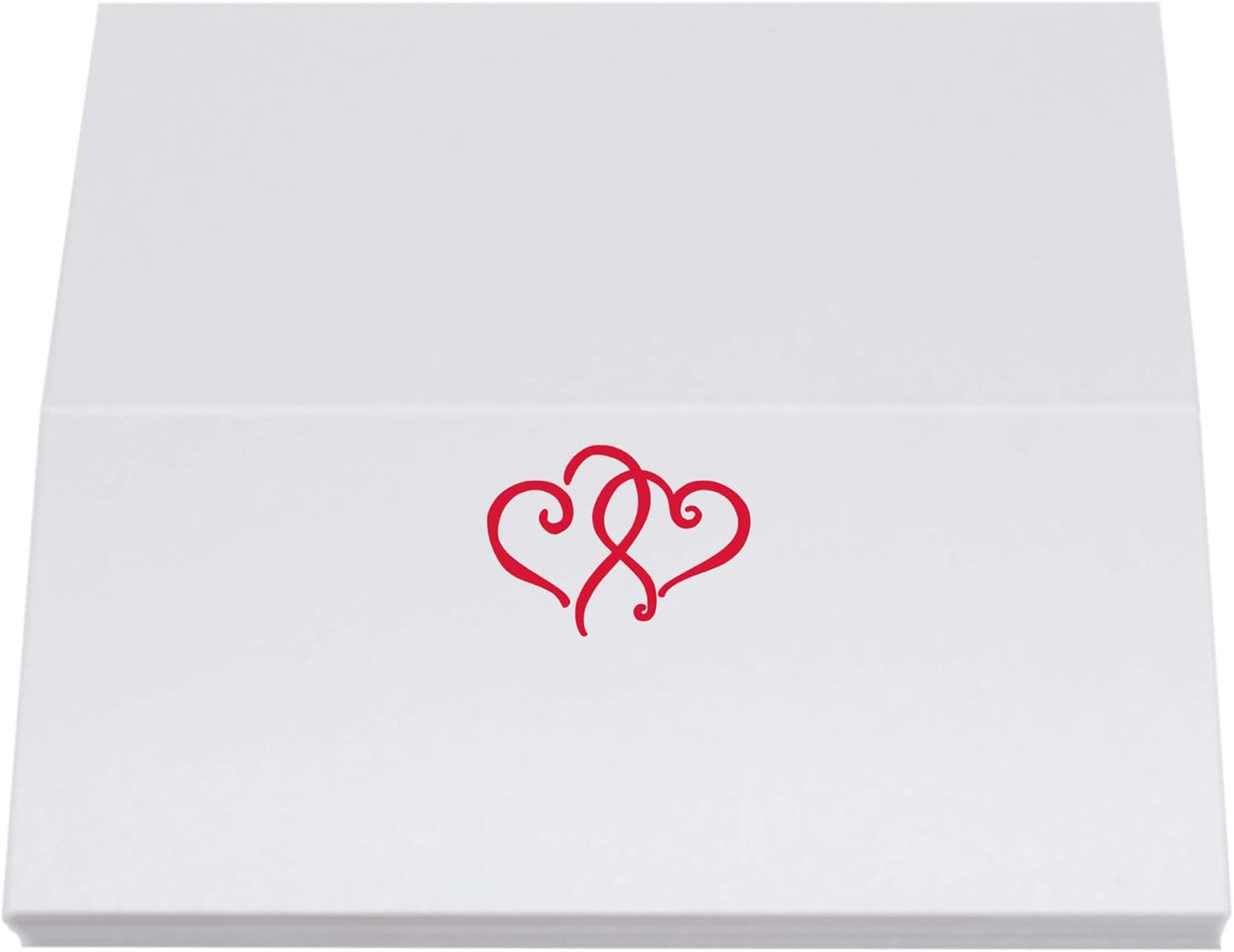 Linked Hearts Place Cards, Ruby Red (Choose Color), Set of 60, Pre-cut and Scored - Wedding, Party, Dinner, and Special Events - Made in the USA