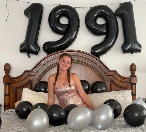 Black Number 19 Balloon, 40 Inch, Birthday Party Decorations, Anniversary & Graduation Party Supplies