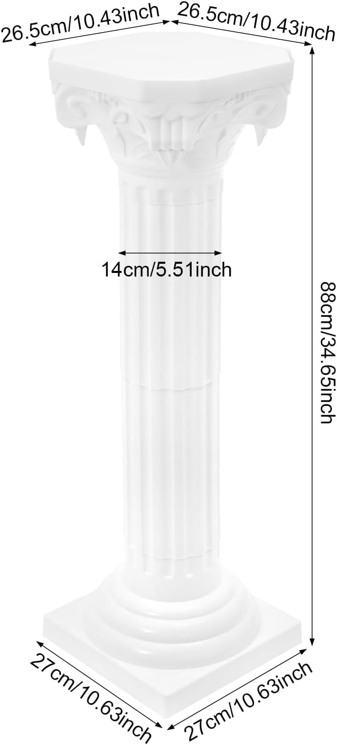 Roman Pillars Decoration Party Flower Pot Columns Set 2Pcs Decor Pedstal Stand 34.65in Flower Floral Wedding Party Event Road Decorative Columns(34.65in 2Pcs Style2)