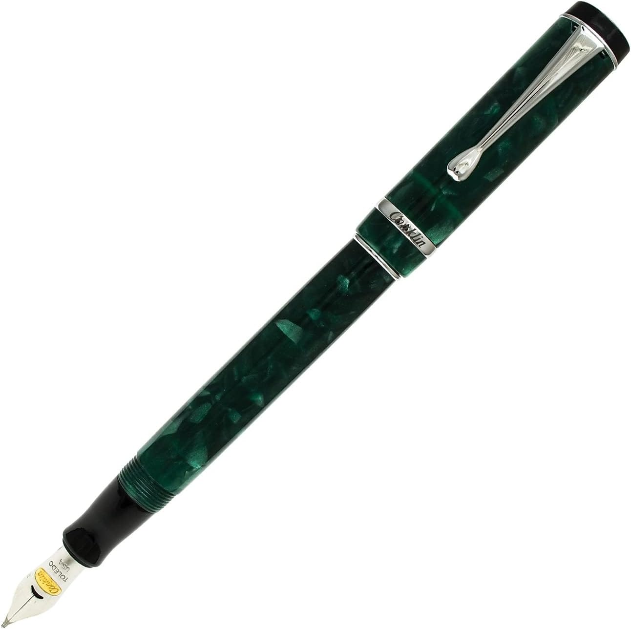 Conklin Duragraph Fountain Pen Forest Green - Fine Nib, Luxury Writing Instrument, Premium Resin Finish