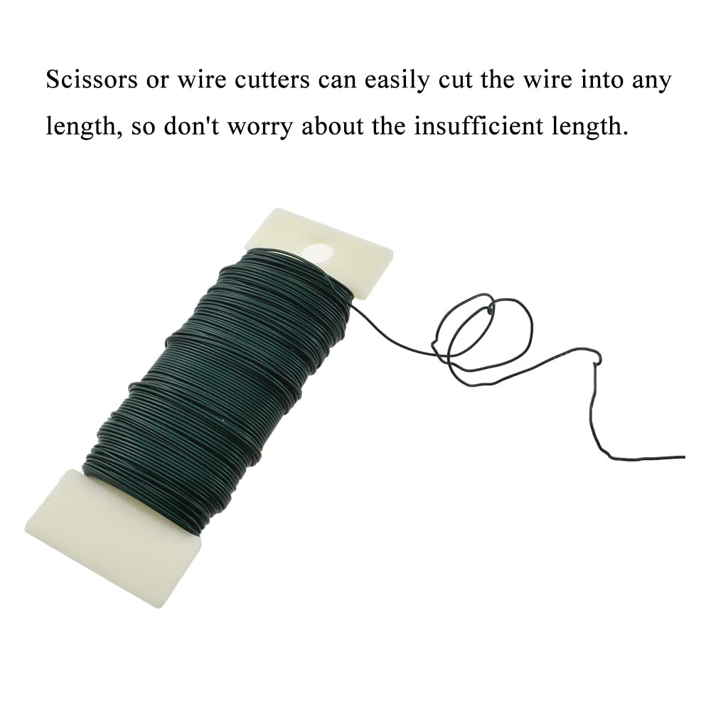 HAHIYO 22Gauge Green Flexible Metal Floral Wire - 1 Roll, 38 Yards (115 Feet) for Crafts, Christmas Wreaths, Tree & Flower Arrangement, Wedding DIY