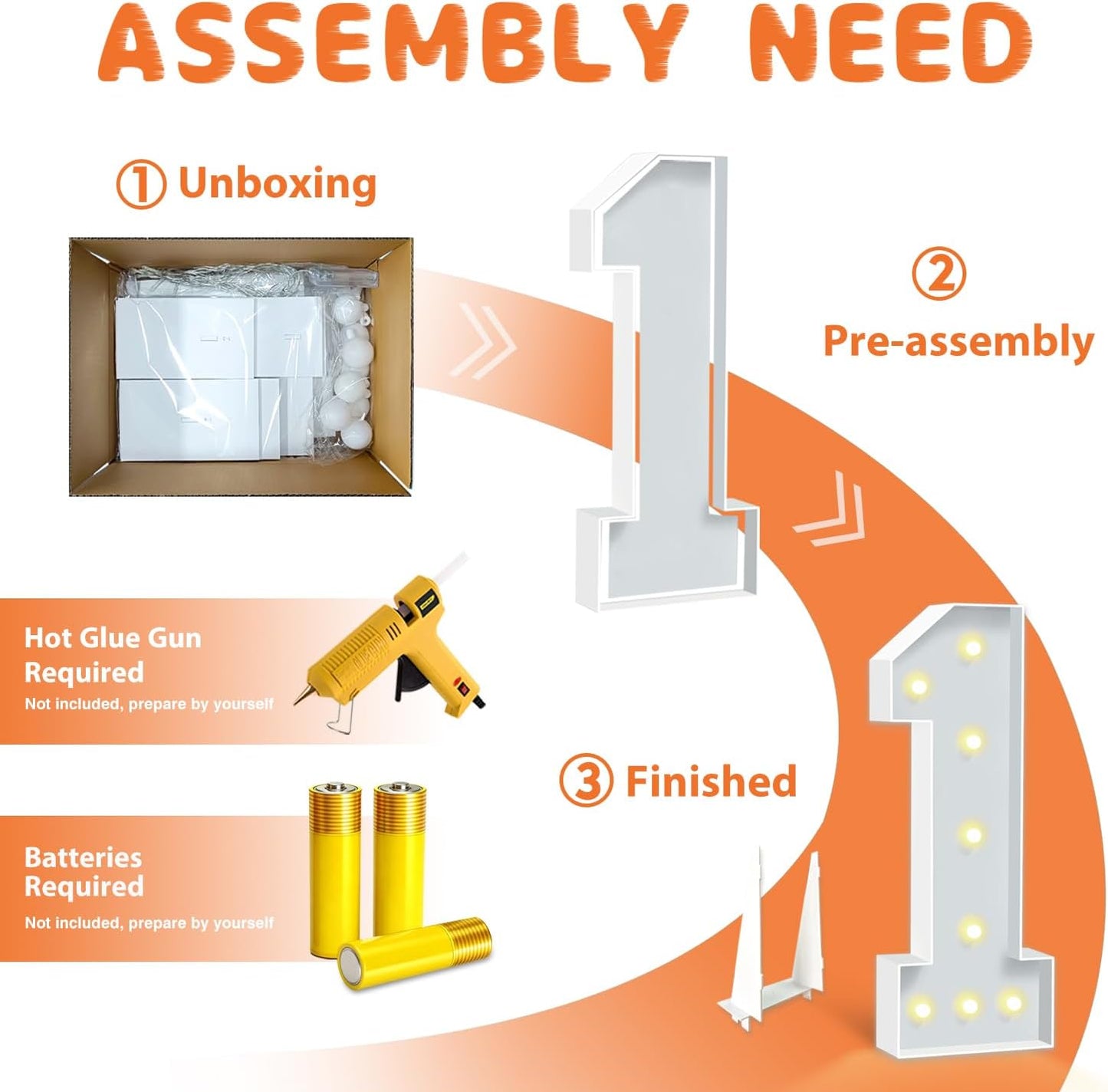 3FT Marquee Numbers 15, Large Light Up Numbers 15th Birthday Decorations for Girls Boys, Cardboard Numbers for Women Men Anniversary Party Decor Backdrop, DIY Foam Board Mosaic Number Sign