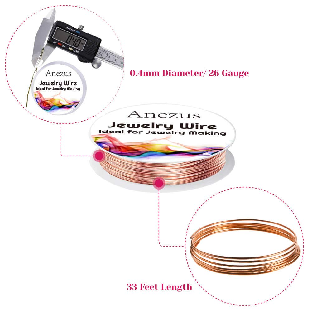 Anezus 12 Rolls Jewelry Wire Craft Wire Tarnish Resistant Beading Wire for Jewelry Making Supplies