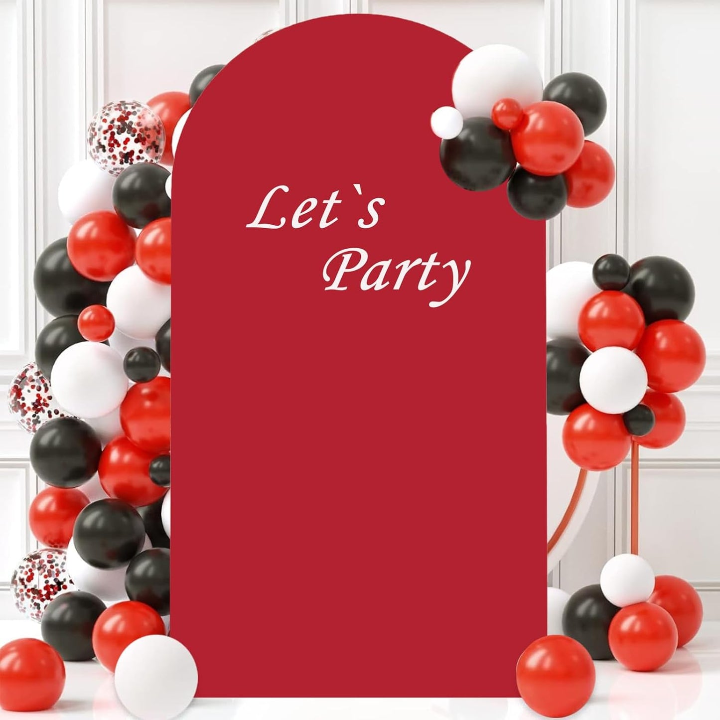 Red Arch Cover 6FT Spandex Wedding Arch Stand Covers Burgundy Arched Backdrop Cover Arch Covers Stretchy Backdrop for Wall Panels Chiara Back Drop Cover Baby Shower Balloon Party Decorations