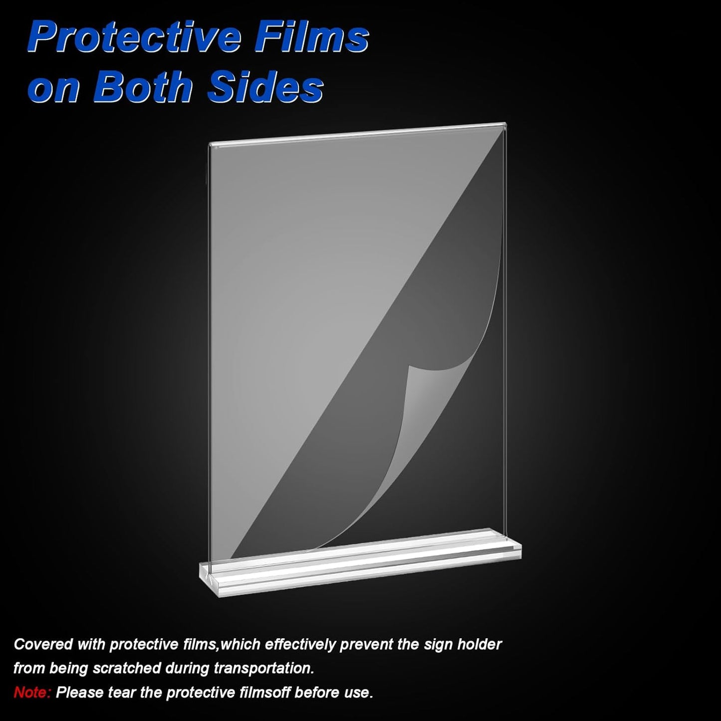 Acrylic Sign Holder,Clear Plastic Sign Holder8.5x11 inches Paper Card T Shape Double Sided Display Stand Picture Frame Desktop Table Menu Signs Office,Store, 10 Pack