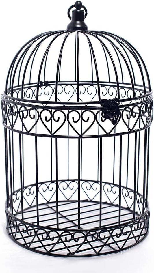 Anderson's Decorative Black Wire Birdcage Wedding Centerpiece, Table Décor, Hanging Decorations, Reusable