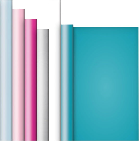 Jillson Roberts 6 Roll-Count All-Occasion Solid Color Gift Wrap Available in 7 Different Assortments, Contemporary Pastels