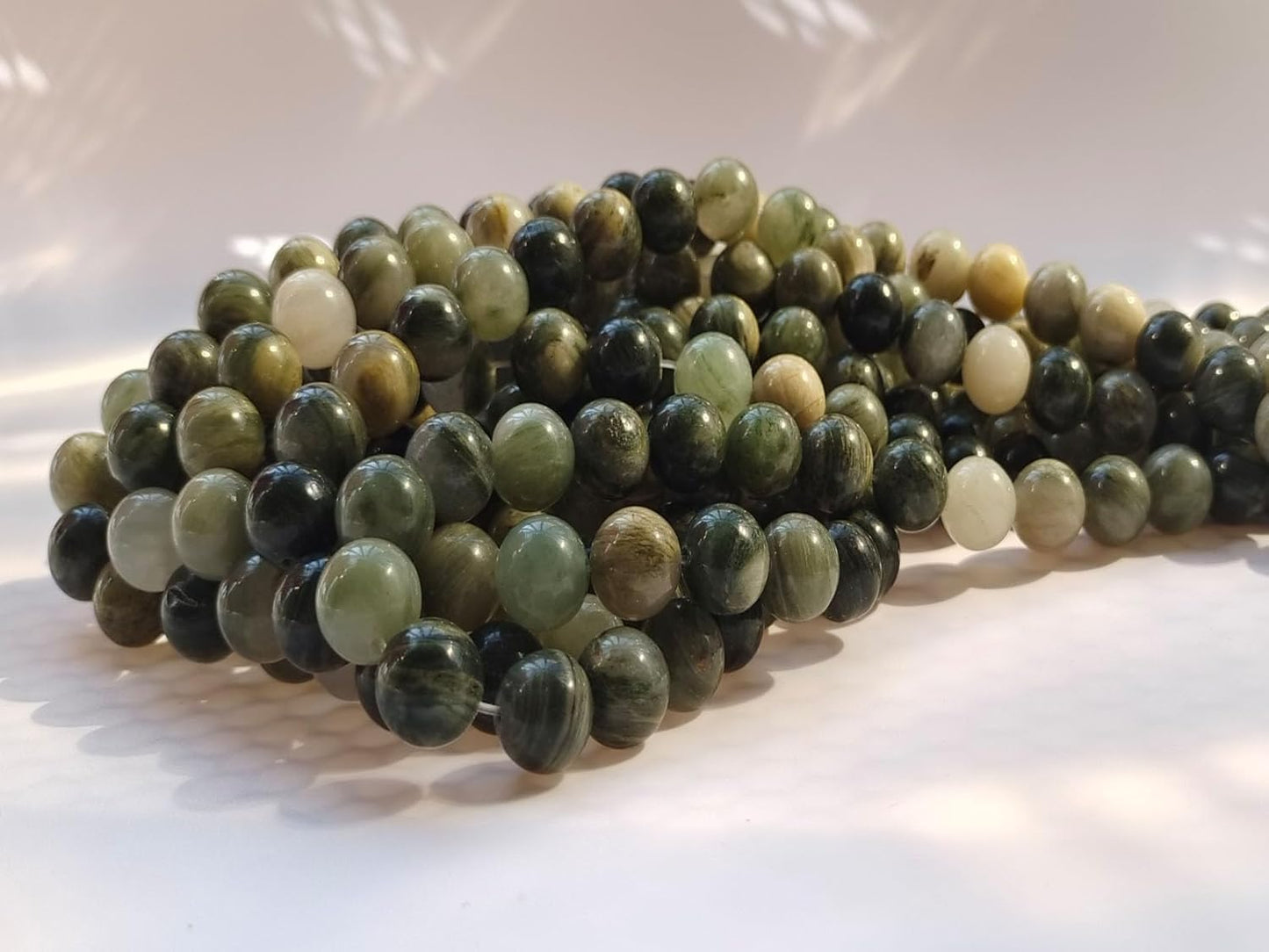 Stone Beads 10mm 60pcs Green Grass Jade Beads Round Loose Gemstones Beads for Bracelet Necklace Jewelry Making (10mm, 61013 Green Grass Jade)