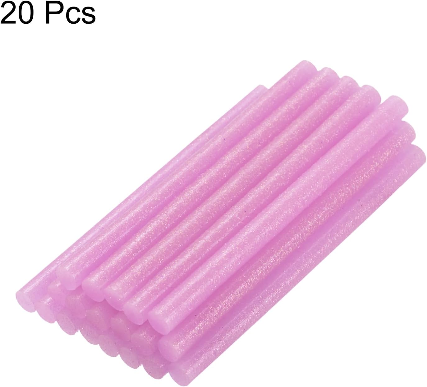 uxcell 20pcs Hot Glue Sticks for Glue Gun 11mm/0.43-inch x 4-inch Mini Hot Melt Adhesive Glue Stick Glitter Pink