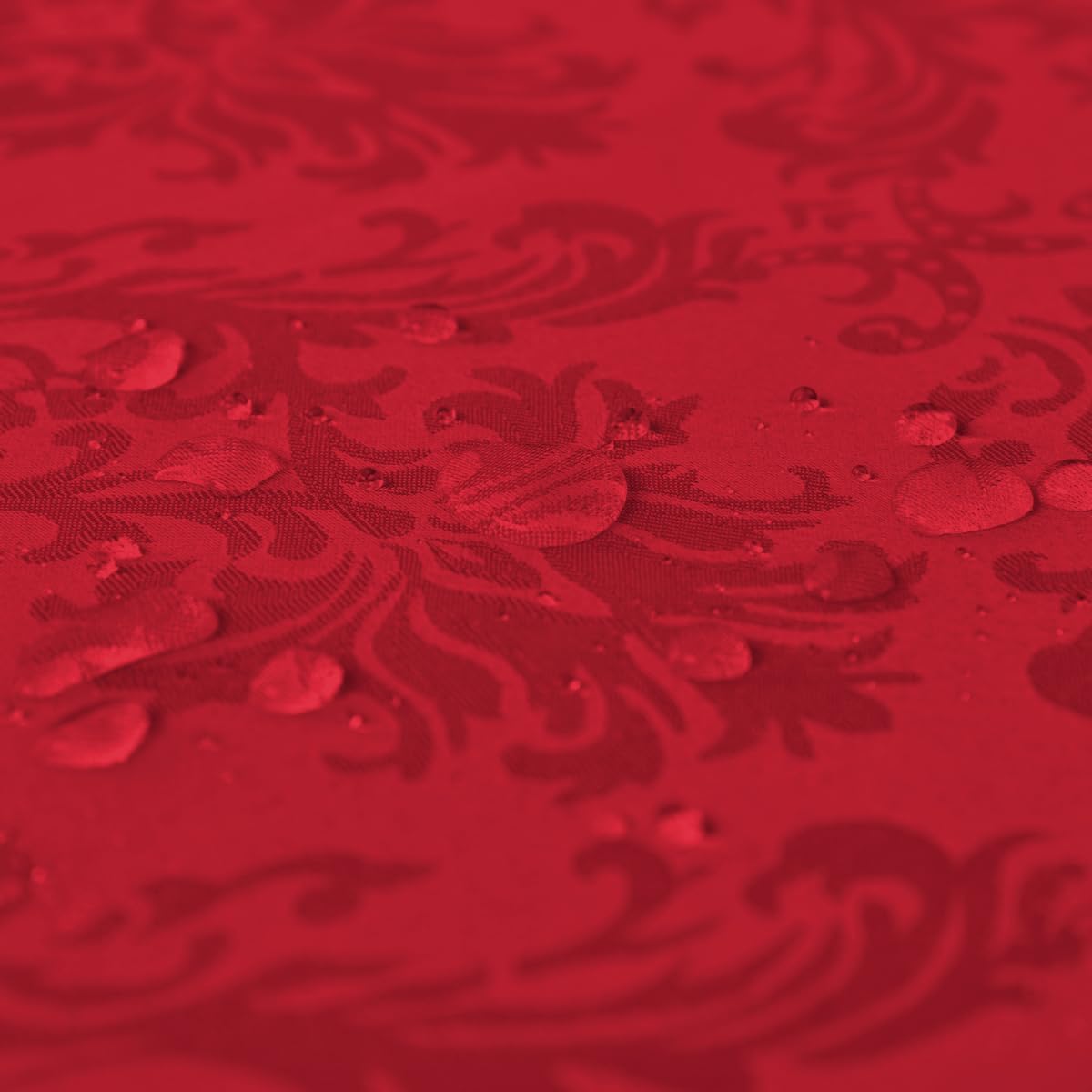 SASTYBALE Rectangle Jacquard Tablecloth, Damask Table Cloth SpillProof Wrinkle Resistant Tablecloths, Soft Polyester Oblong Table Cover for Kitchen, Dinner, Parties (Red, 60X102)
