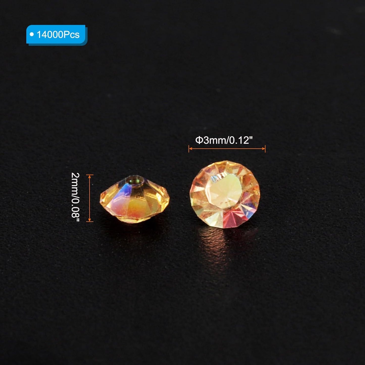 PATIKIL 14000Pcs Wedding Table Scatter Confetti Crystals 3mm Acrylic Diamonds Vase Fillers Gems for Table Centerpiece Decorations Bridal Shower Party, Yellow AB