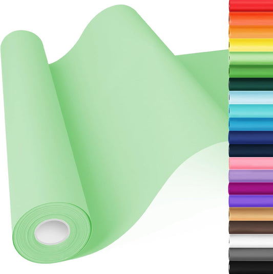 Light Green Wrapping Paper, 15"x900" (75FT) Craft Paper Kraft Paper Roll Poster Bulletin Board Decorative Paper Roll, Happy Birthday Anniversary Bouquet Flower Wedding Gift Wrap