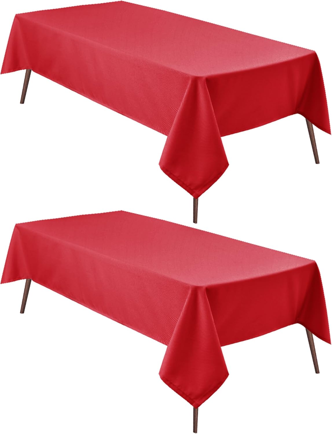 Hiasan 2 Pieces Red Tablecloth Square - Wateproof and Spillproof Kitchen Christmas Washable Polyester Table Cloth for Dining Room, 30 x 30 Inch