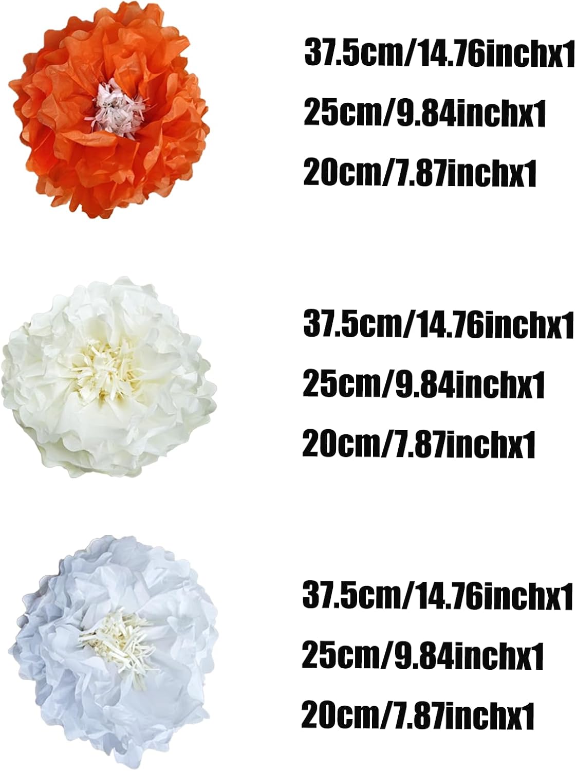 Yellow Paper Flower Pom Poms Wall Decorations for Weddings, Birthdays, Bridal, Baby Showers, Tea Parties, Engagement, Home Decor