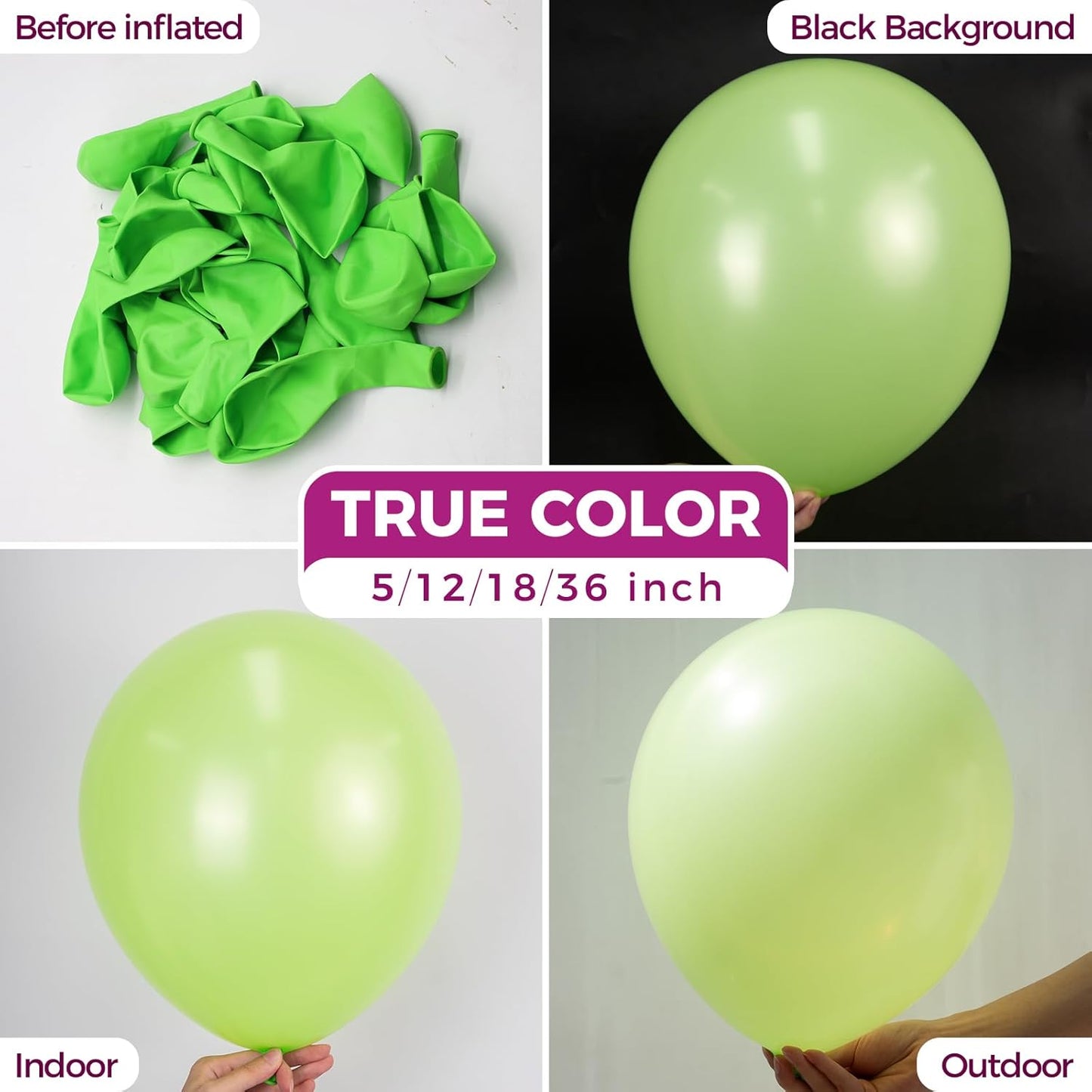 Bezente Lime Green Latex Party Balloons - 150 Pack 5 inch Matte Green Balloons Small Light Green Balloons for Birthday Bridal Shower Dinosaur Jungle Party Decoration