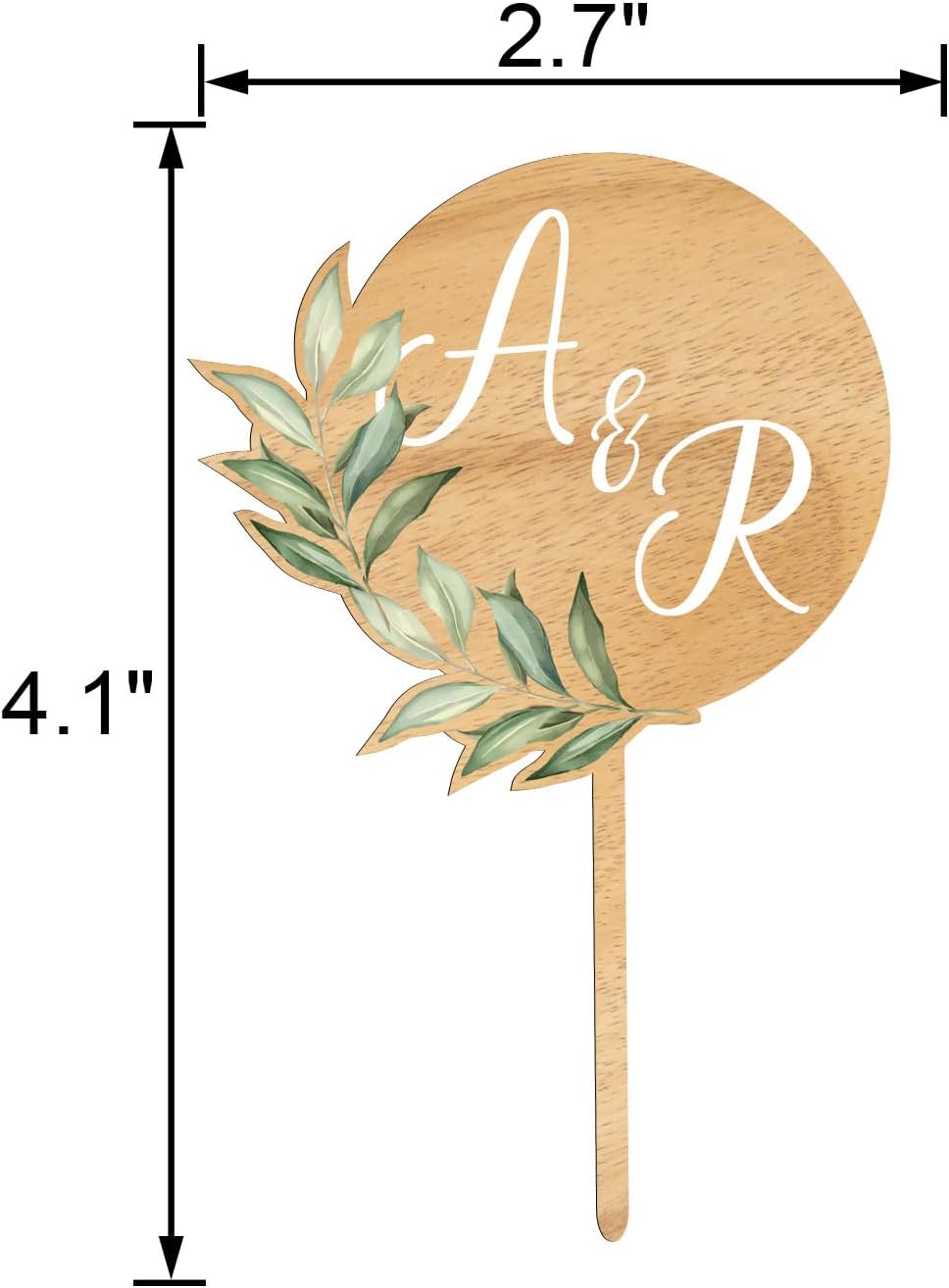 Custom Wedding Cupcake Toppers Personalized Cake Cupcake Decorations in Wood (36 PCS)