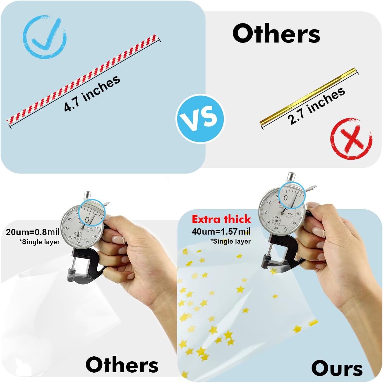 EKAPACKAGING 50Pcs Star Print 7x15 Inches Cone Shaped Treat Cellophane Bags Twist Tie Triangle Christmas Party Favor Cotton Candy Bags With Ties For Popcorn, Chocolates, Ice Cream Cone