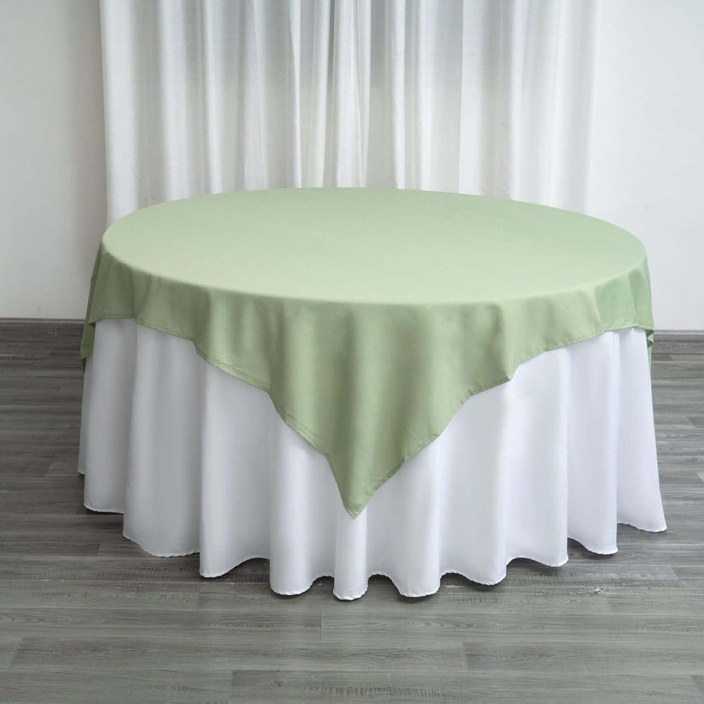 Efavormart 70" Premium Square Polyester Tablecloth for Wedding Kitchen Dining Events - Sage Green