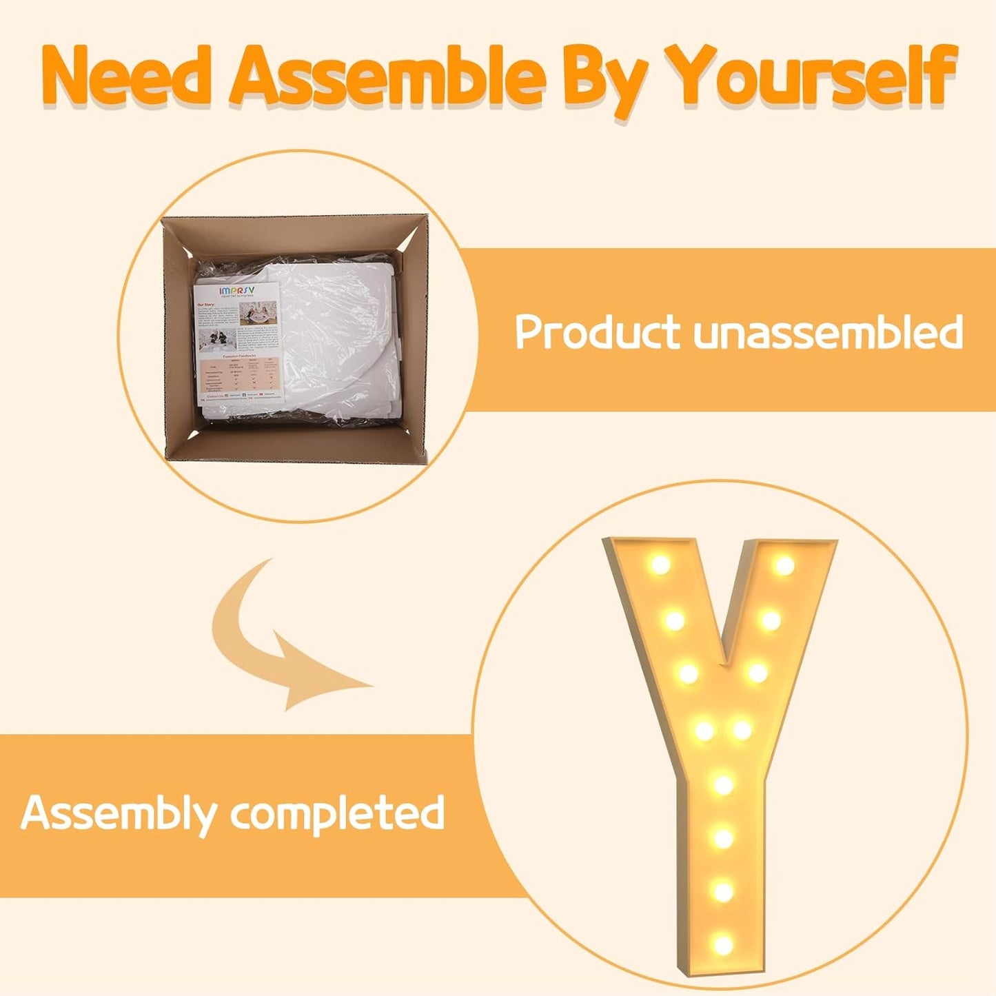 Marquee Letters 4 Feet Tall Large Light Up Letters Y Baby Shower Decorations Marry Me Engagement Party Decor Yellow Light Birthday Decorations Balloon Arch Kit Foam Sign Y