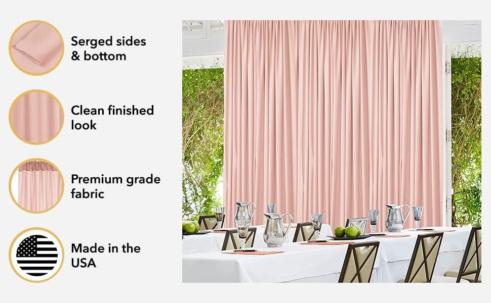 AK TRADING CO. 10 feet x 8 feet Polyester Backdrop Drapes Curtains Panels with Rod Pockets - Wedding Ceremony Party Home Window Decorations - Orange (DRAPE5X8-ORANGE) (Pack of 2)